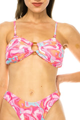 Two Piece Floral Prints O Ring Bikini