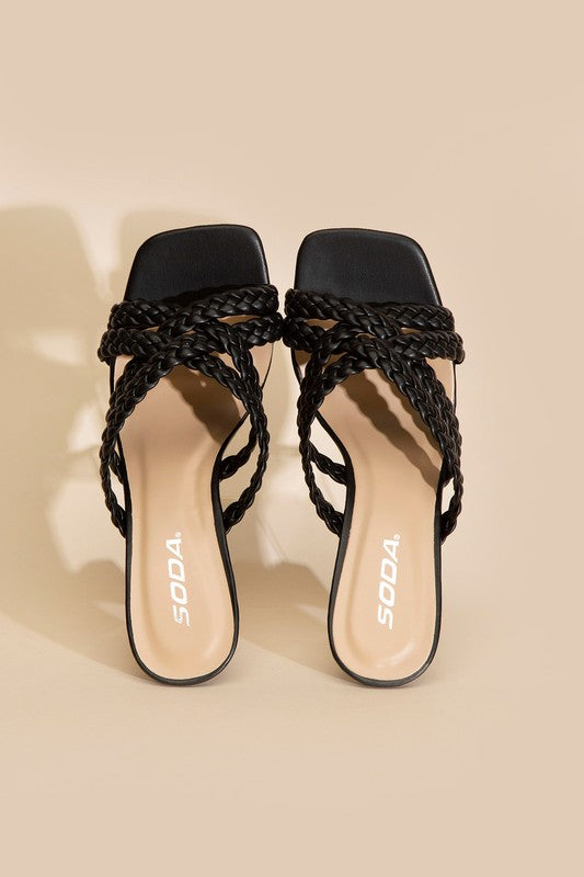 Kellan-S Double Cross Braided Heels